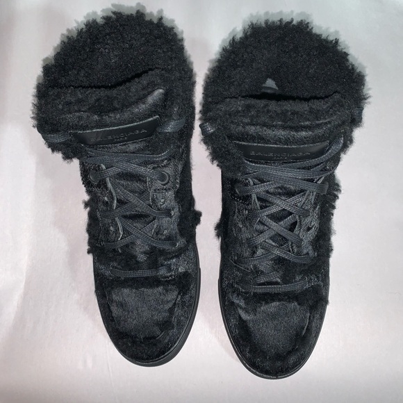 BALENCIAGA size 36 black ponyhide/shearling SNEAKS - Picture 5 of 16